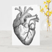 Carte Illustration simple du coeur de l'anatomie noire b (Fleur jaune)