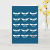 Carte Illustration stylish Vintage Bleu Papillon (Fleur jaune)
