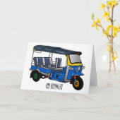 Carte Illustration Tuk tuk (Fleur jaune)
