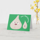 Carte Illustration végétale de caricature à l'ail mignon (Fleur jaune)