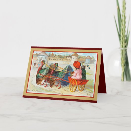 Carte Illustration vintage bon thanksgiving (Devant)