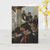 Carte Illustration vintage de remise de diplômes pour fe (Fleur jaune)