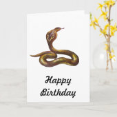 Carte Illustration vintage de serpent de cobra (Fleur jaune)