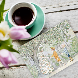 Carte Illustration vintage Little Lassie par Elsa Beskow