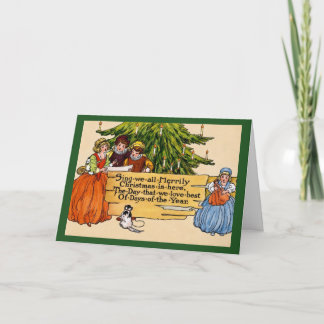 Carte Illustration vintage victorienne de chanteurs de N