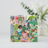 Carte illustrations de femmes de jardinage urbain merci (Debout devant)