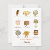 Carte Illustrations de gâteaux mignons pour un joyeux an (Devant)