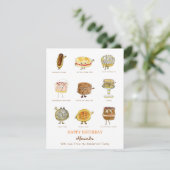 Carte Illustrations de gâteaux mignons pour un joyeux an (Debout devant)