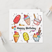 Carte Illustrations de glace mignonne (Devant/Arrière en situation)