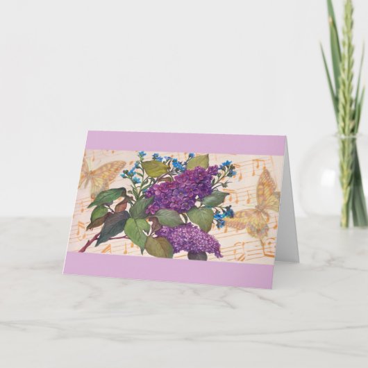 Carte Illustré Papillon Lilac Magique Anniversaire (Devant)