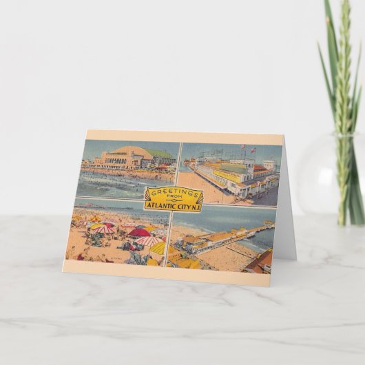 Carte Illustré vintage d'Atlantic City  (Devant)