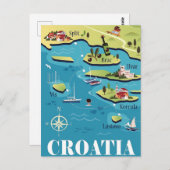 Carte illustrée Croatie (Devant / Derrière)