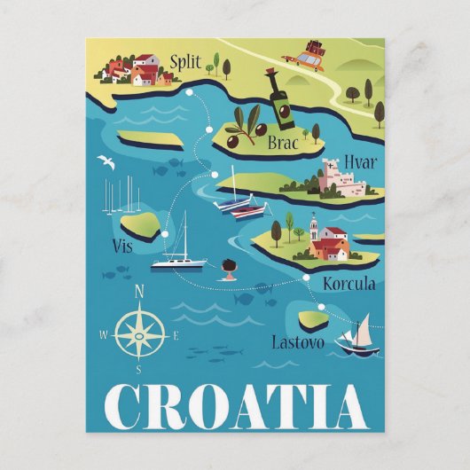 Carte illustrée Croatie (Devant)
