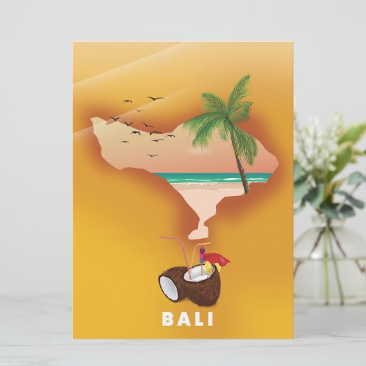 Carte illustrée de Bali (Debout devant)