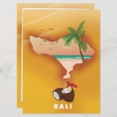 Carte illustrée de Bali (Devant / Derrière)