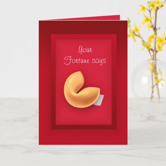 Carte illustrée de biscuit de fortune - message (Fleur jaune)