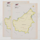 Carte illustrée de Borneo (Devant / Derrière)