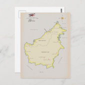 Carte illustrée de Borneo (Devant / Derrière)