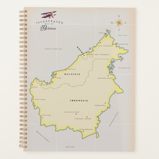 Carte illustrée de Borneo (Devant)