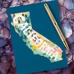 Carte illustrée de Californie<br><div class="desc">Découvrez ce dessin de carte d'état coloré. Visitez mon magasin pour plus d'états et plus d'articles correspondants!</div>