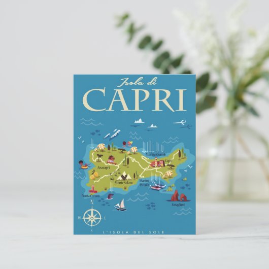 Carte illustrée de Capri (Debout devant)