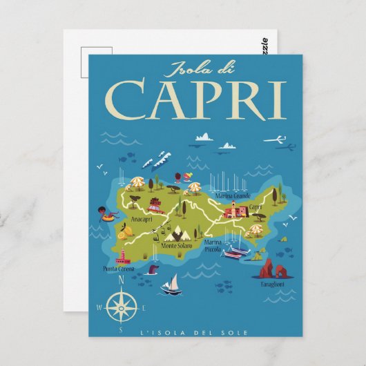 Carte illustrée de Capri (Devant / Derrière)