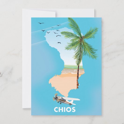 Carte illustrée de Chios Grèce. (Dos)