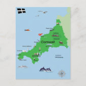 Carte illustrée de Cornwall (Devant)