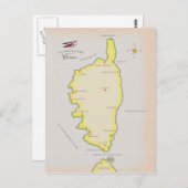 Carte illustrée de Corse (Devant / Derrière)