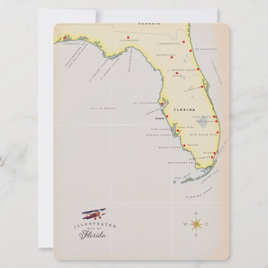 Carte illustrée de Floride (Devant)