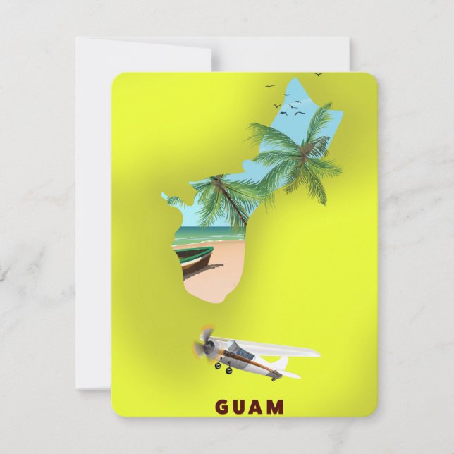 Carte illustrée de Guam affiche de voyage (Devant)