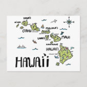 Carte illustrée de Hawaï (Devant)