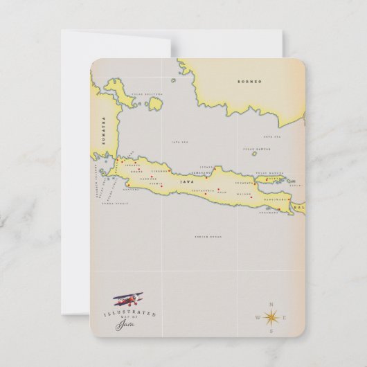 Carte illustrée de Java. (Dos)