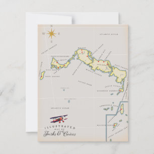 Carte illustrée de la carte des îles Turques-et-Ca