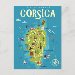 Carte illustrée de la Corse