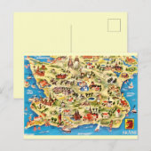 Carte illustrée de la Suède sur carte postale (Devant / Derrière)