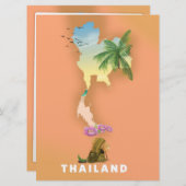 Carte illustrée de la Thaïlande (Devant / Derrière)