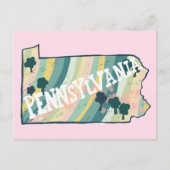 Carte illustrée de l'État de Pennsylvanie en coule (Devant)