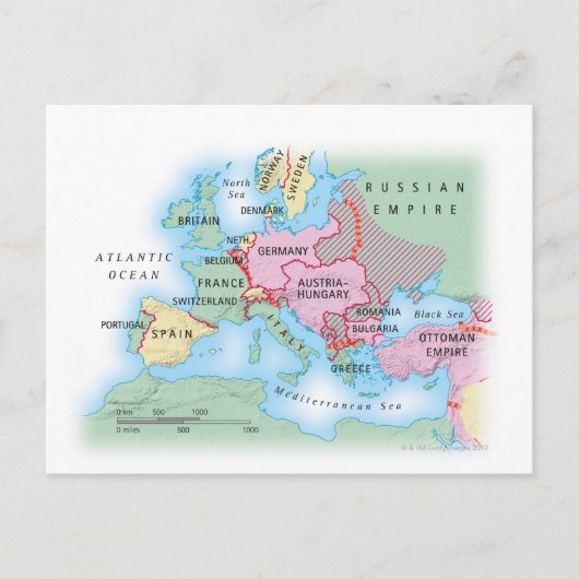 Carte illustrée de l'Europe (Devant)