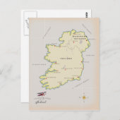 Carte illustrée de l'Irlande (Devant / Derrière)