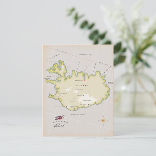 Carte illustrée de l'Islande (Debout devant)