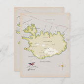 Carte illustrée de l'Islande (Devant / Derrière)