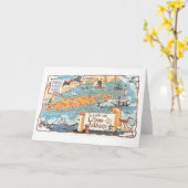 Carte illustrée de Long Island sur carte (Fleur jaune)