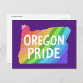 Carte illustrée de l'Oregon PRIDE ARC-EN-CIEL  (Devant / Derrière)