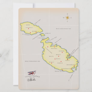 Carte illustrée de Malte