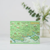 Carte illustrée de manière colorée Hampshire Angle (Debout devant)