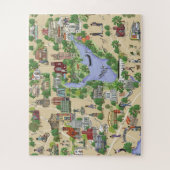 Carte illustrée de Oakland, Lake Merritt Puzzle (Vertical)