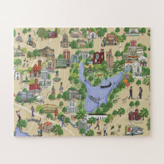 Carte illustrée de Oakland, Lake Merritt Puzzle