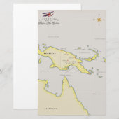 Carte illustrée de Papouasie-Nouvelle-Guinée (Devant / Derrière)