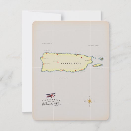 Carte illustrée de Porto Rico. (Dos)